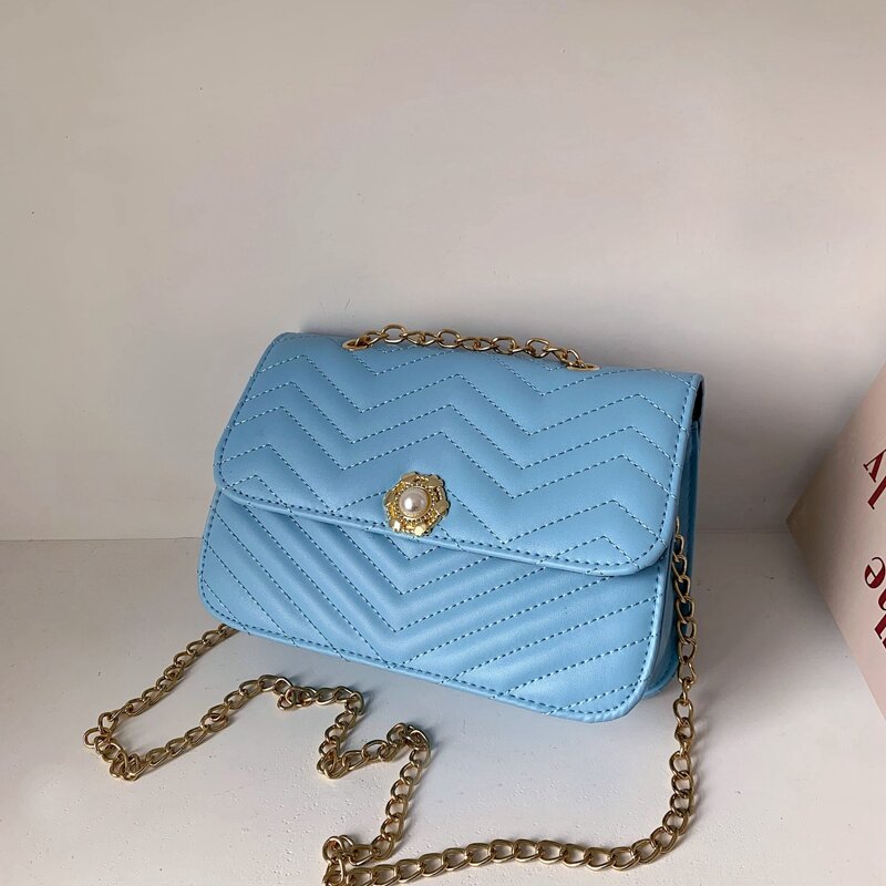 

Quilted Shoulder Bag, Blue