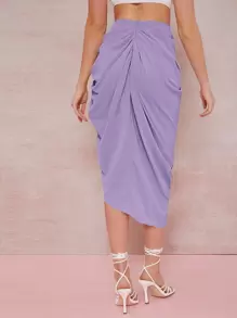 Silquee Sexy Vlak Rok Ruches Zijsplit