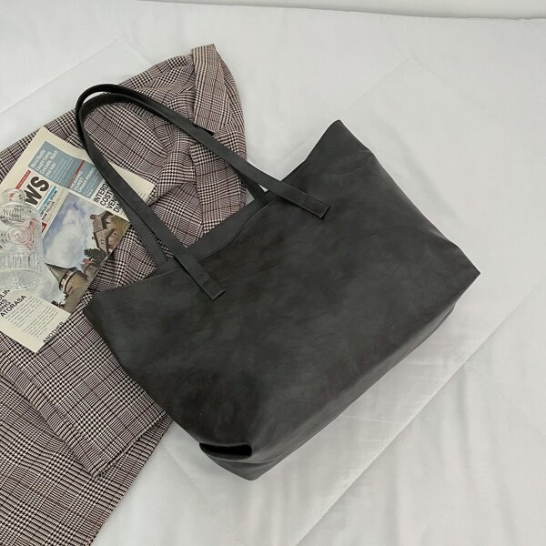 

Large Capacity Shoulder Tote Bag, Dark grey