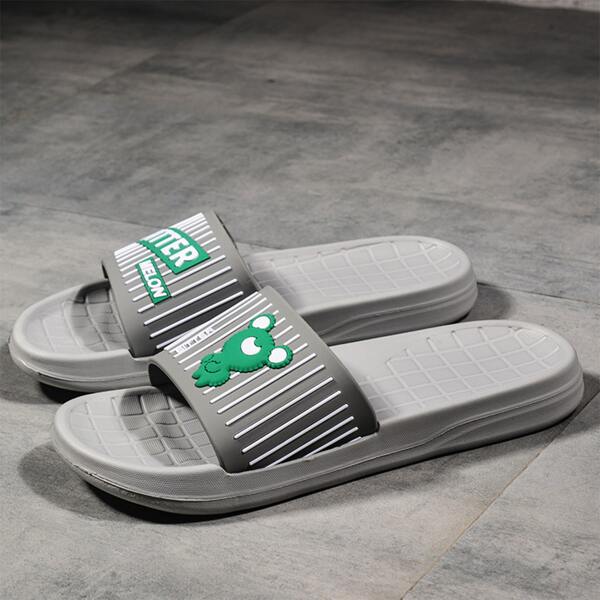 

Men Cartoon Graphic Slides, Grey