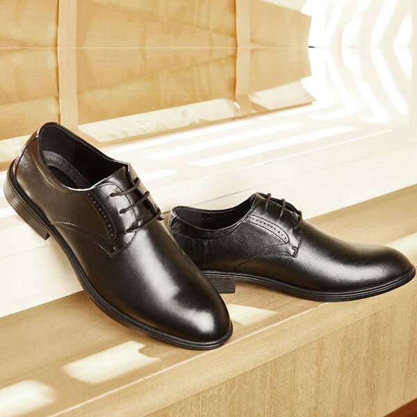 

Men Minimalist Lace-up Front Dress Shoes, Black