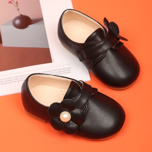 

Girls Floral Decor Mary Janes, Black