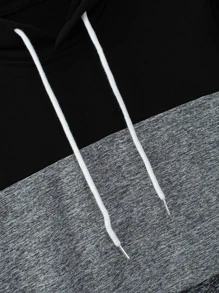 Manfinity Homme 男士拼色補丁細節抽繩連帽衫