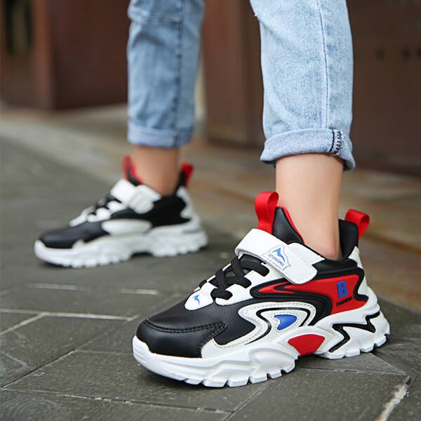 

Boys Colorblock Velcro Strap Chunky Sneakers, Multicolor