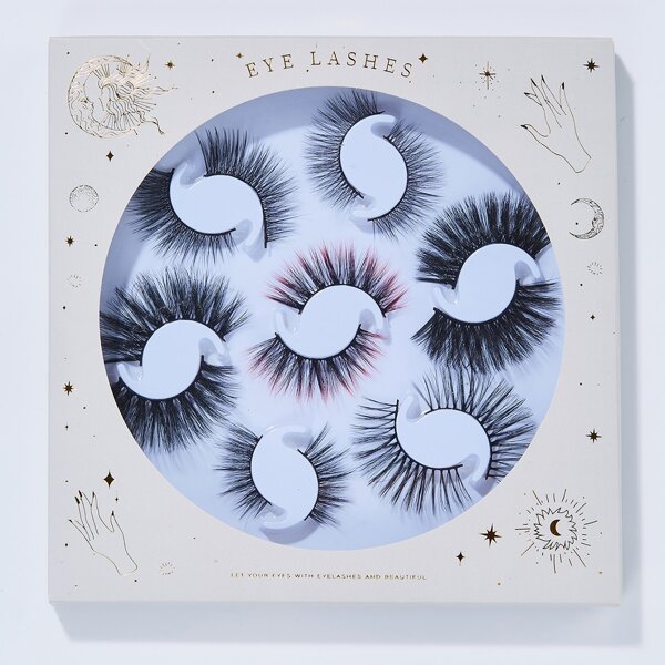 

7pairs Mix Type False Eyelashes, Multicolor