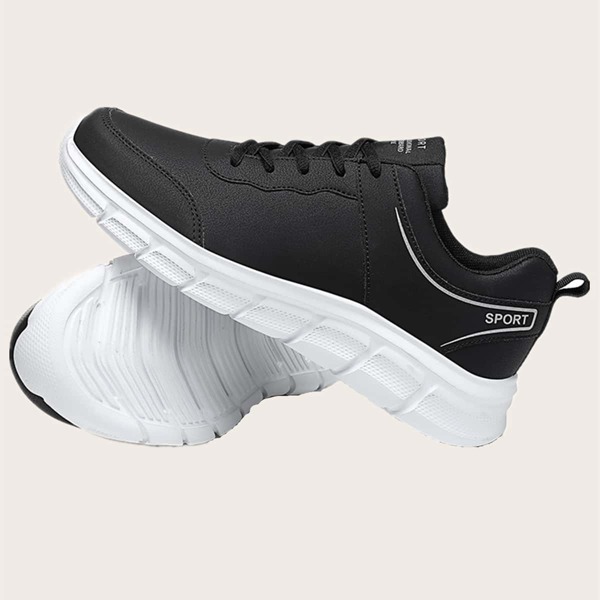 

Men Minimalist Lace Up Front Sneakers, Black