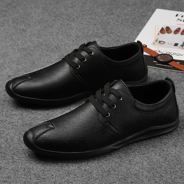 

Men Textured Lace Up Design Dress Shoes, Black