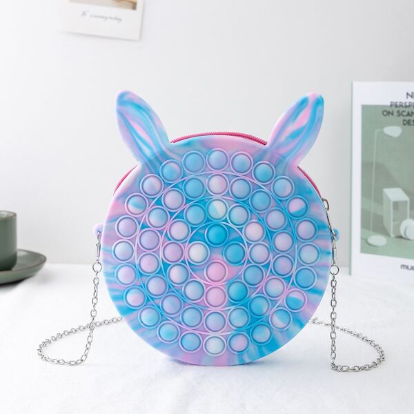 

Girls Colorblock Bubble Pop Decor Chain Crossbody Bag, Multicolor