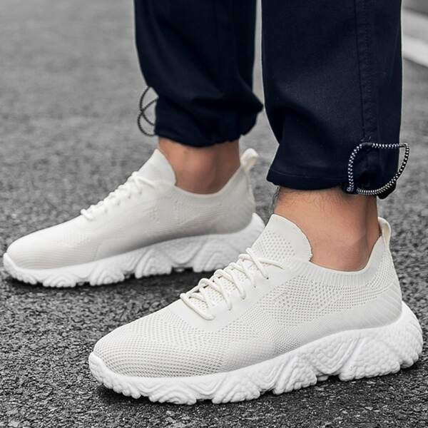 

Men Minimalist Breathable Running Shoes, White