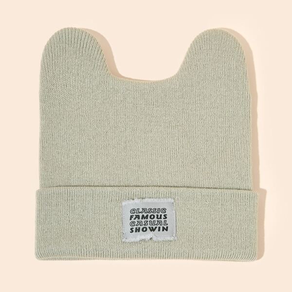 

Letter Patch Decor Beanie, Khaki