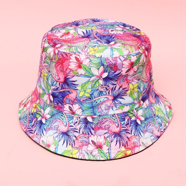 

Floral Print Reversible Bucket Hat, Multicolor