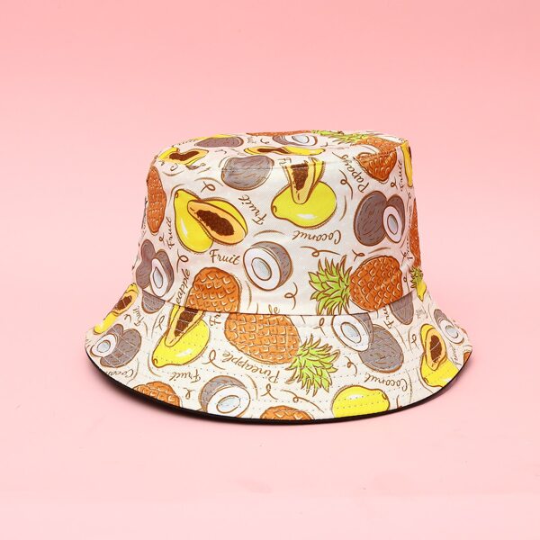 

Fruit Print Reversible Bucket Hat, Multicolor