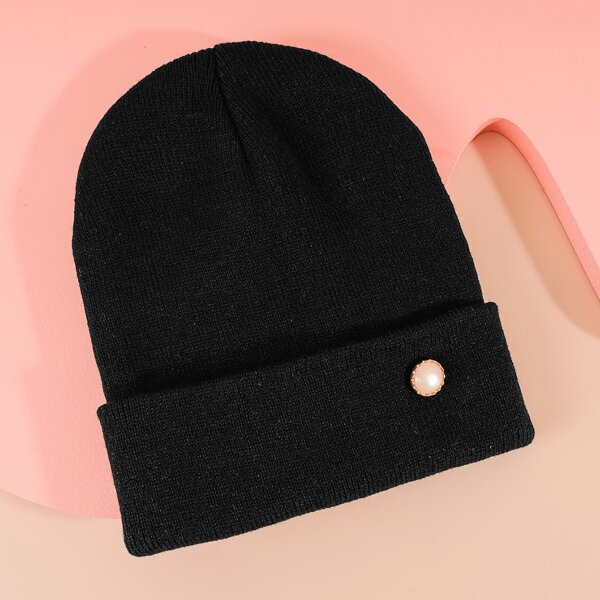 

Simple Knit Beanie, Black