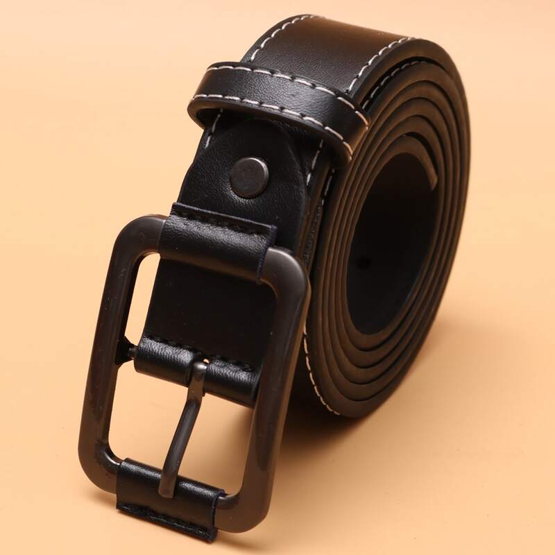

Guys Geometric Buckle Belt With Punch Tool, Black