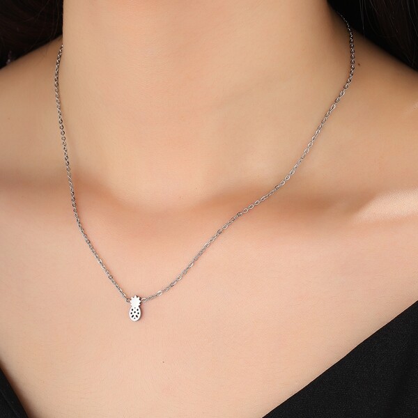 

Pineapple Pendant Necklace, Silver