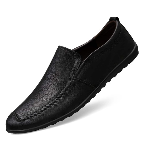

Men Stitch Detail Loafers, Black
