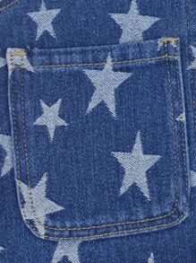 فساتين جينز للبنات الصغار الزر الجيب تصميم الهندسة طلاب