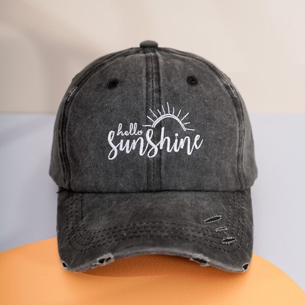 

Letter Embroidery Baseball Cap, Black