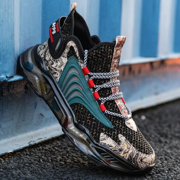 

Men Colorblock Lace Up Front Chunky Sneakers, Multicolor