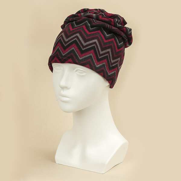 

Chevron Print Multi-purpose Hat, Multicolor