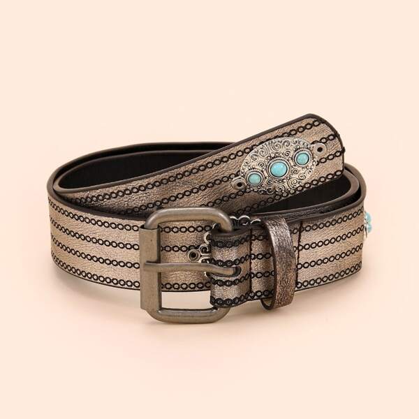 

Square Buckle Belt, Champagne