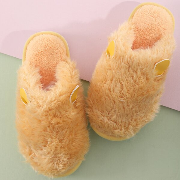 

Cartoon Design Fluffy Bedroom Slippers, Yellow