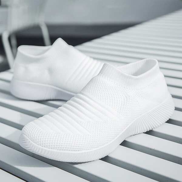 Minimalist Breathable Slip On Shoes, White