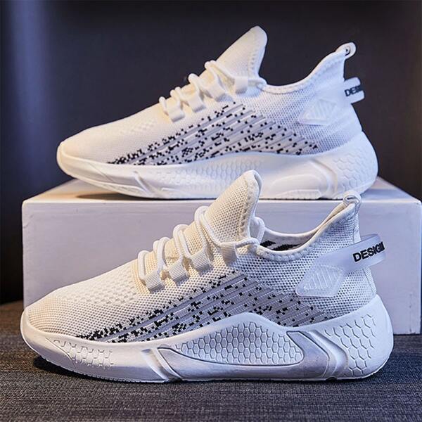 

Letter Graphic Lace Up Front Sneakers, White