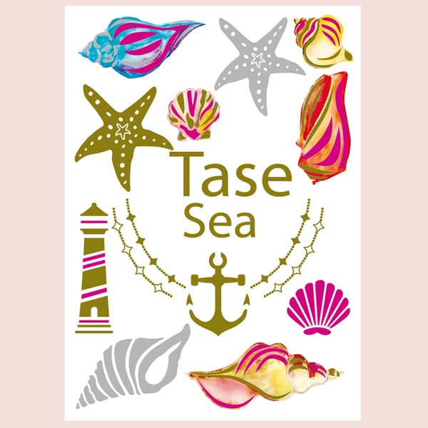 

1sheet Shell Pattern Tattoo Sticker, Multicolor
