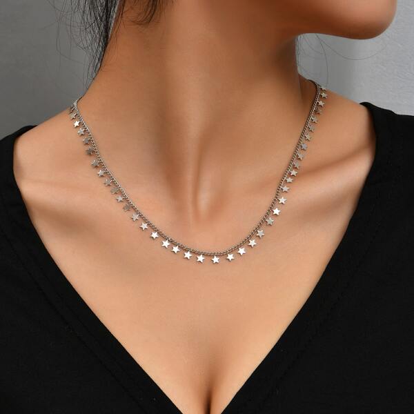 

Star Charm Necklace, Silver