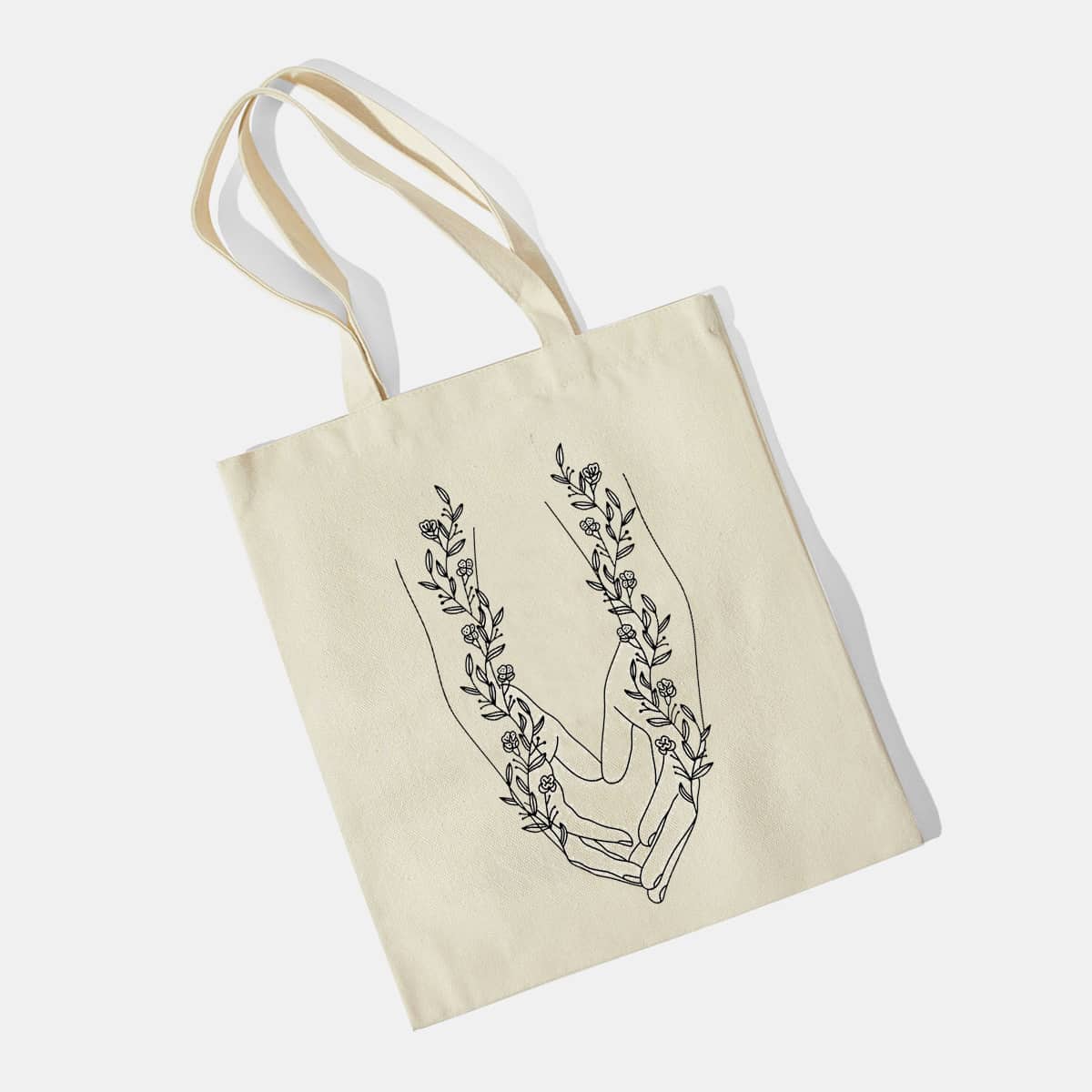 

Leaf Graphic Shopper Bag, Beige