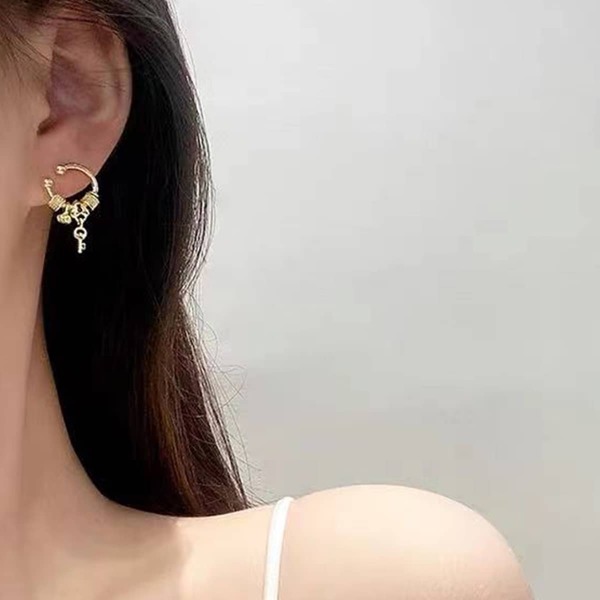 

Key Drop Earrings, Gold