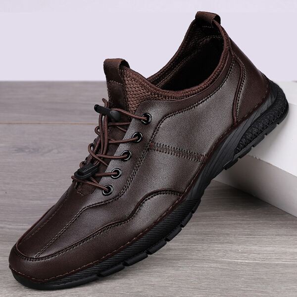 

Men Trim Drawstring Design Loafers, Brown