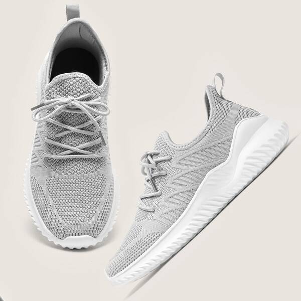 

Men Minimalist Lace Up Front Running Shoes, Grey