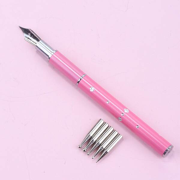 

1pc Nail Drawing Pen & 5pcs Head, Pink