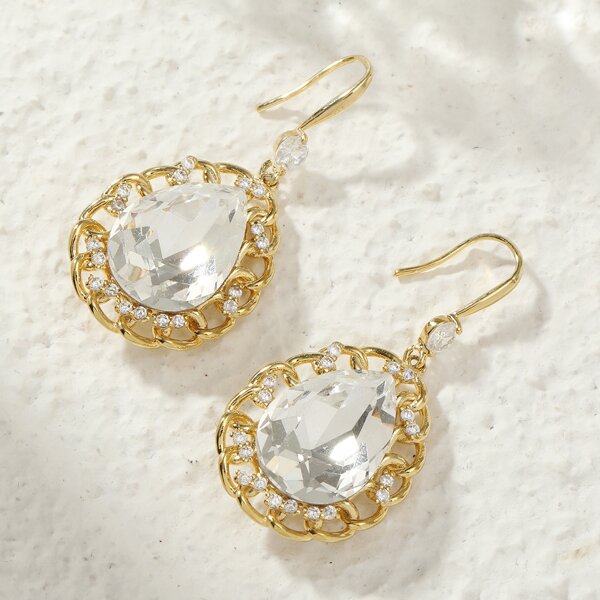

14K Gold Plated Zircon Drop Earrings