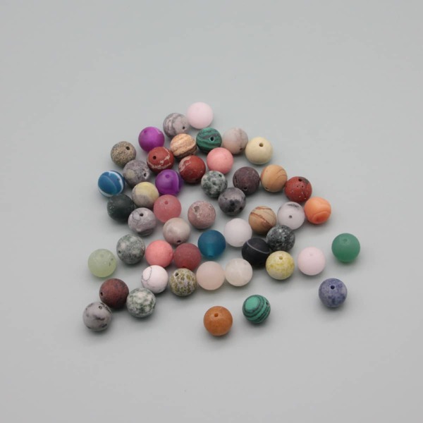

50pcs Round Stone, Multicolor