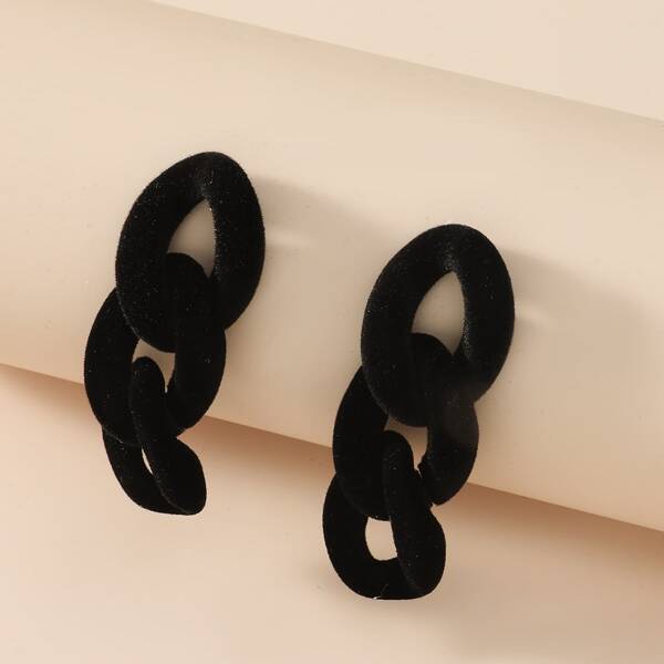 

Chain Link Earrings, Black