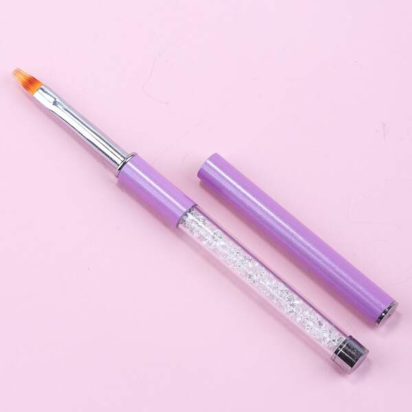 

Rhinestone Decor Nail Art Brush, Mauve purple