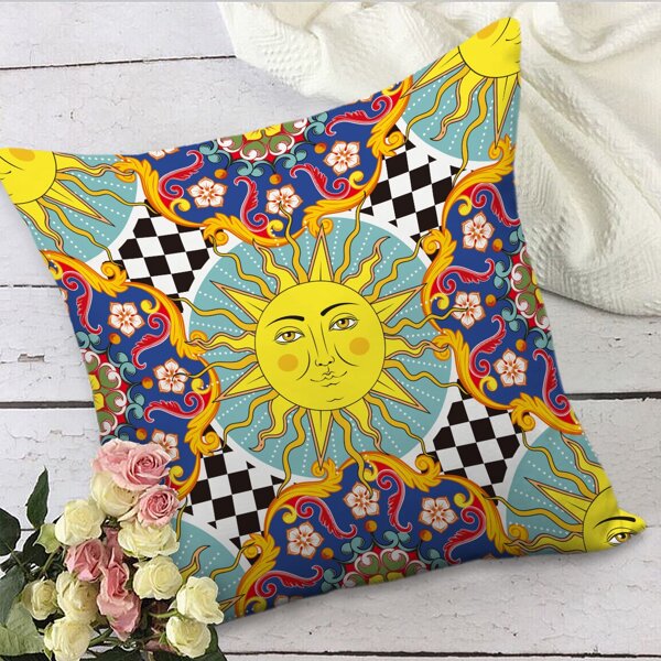 

Sun Print Cushion Cover Without Filler, Multicolor
