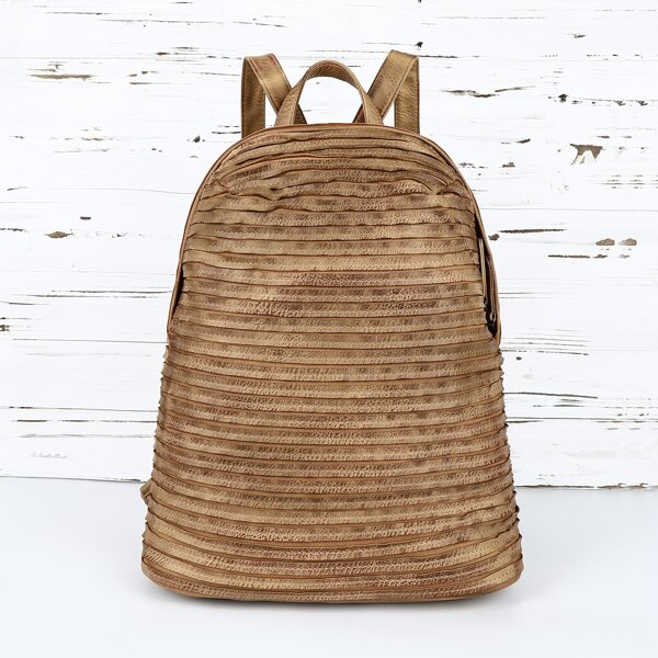 

Textured Classic Backpack, Brown