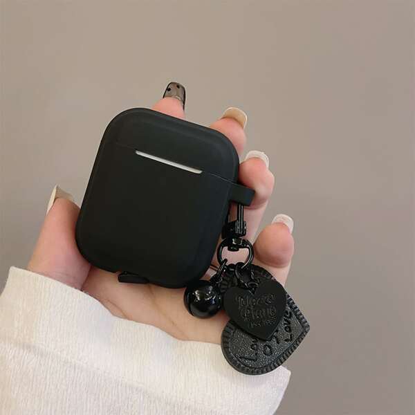 

Чехол для Airpods с сердечком, Чёрный
