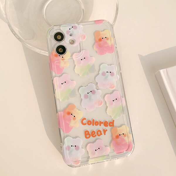 

Watercolor Bear Clear Phone Case, Multicolor