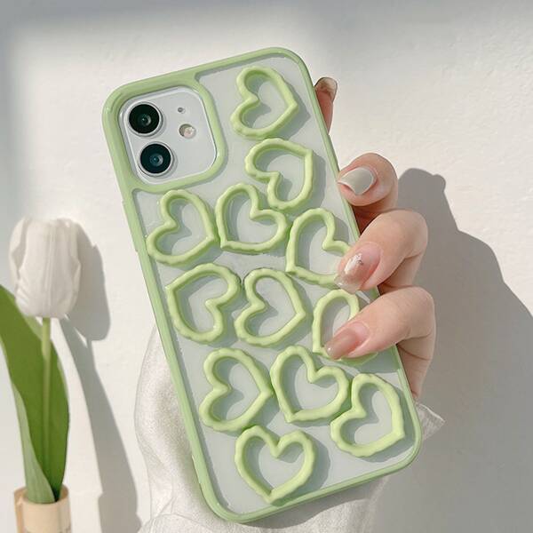 

3D Heart Phone Case, Multicolor