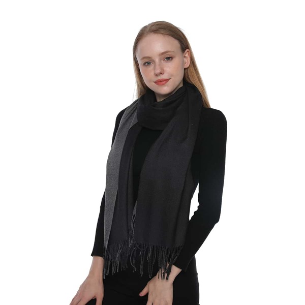 

Tassel Decor Reversible Scarf, Multicolor