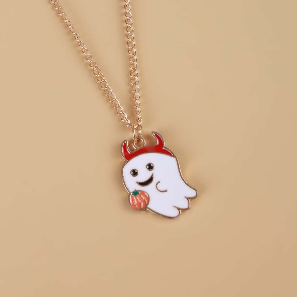 

Halloween Ghost Charm Necklace, White