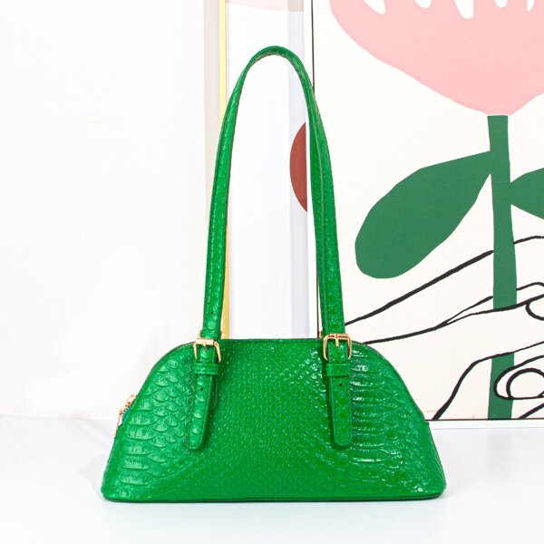 

Snakeskin Dome Bag, Green