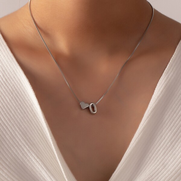 

Heart Pendant Necklace, Silver