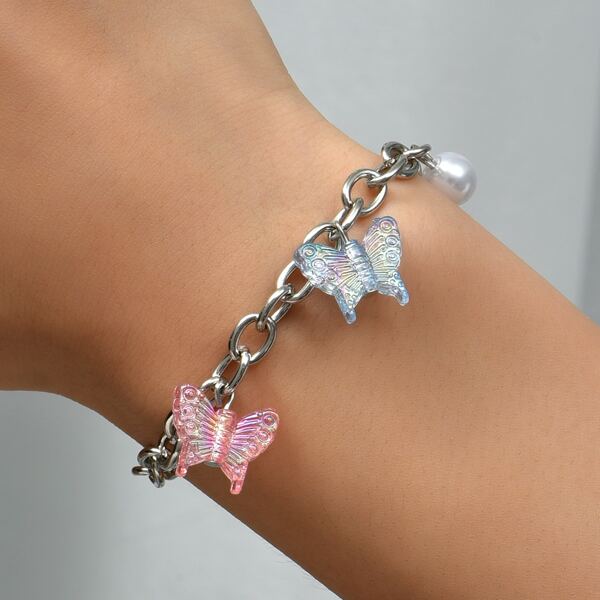

Butterfly Charm Bracelet, Multicolor