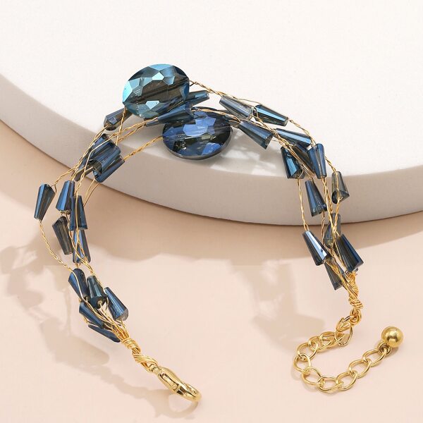 

Crystal Decor Bracelet, Blue